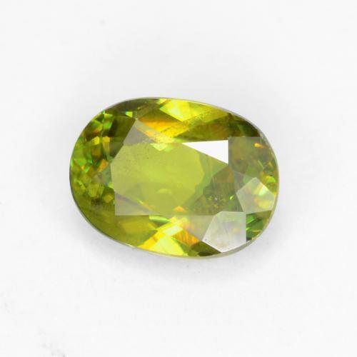Esfena verde natural 0,56ct, corte oval, VS-SI