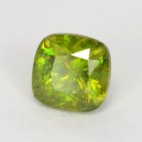 Esfena Verde floresta Natural 0.80ct, Almofada cortada, SI