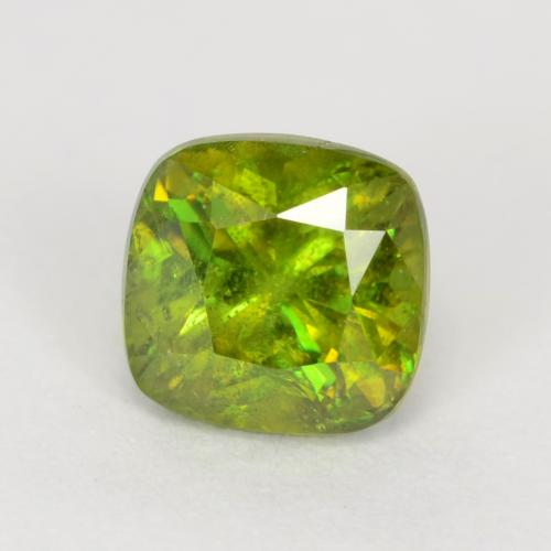 Esfena Verde floresta Natural 0.80ct, Almofada cortada, SI