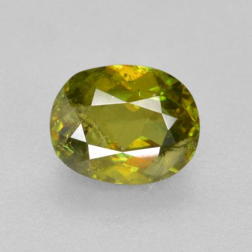 Esfena verde natural 0,54ct, corte oval, VS-SI