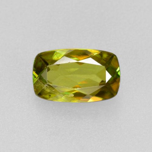 Esfena verde natural 0,50ct, almofada cortada, VS-SI