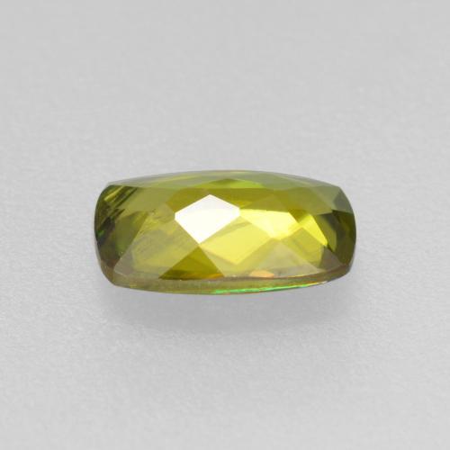 Esfena verde natural 0,50ct, almofada cortada, VS-SI
