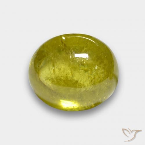 3.77ct Natural amarelo médio Esfena, oval, Translúcido