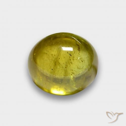 Esfena Limão amarelo Natural 3.29ct, oval, Translúcido