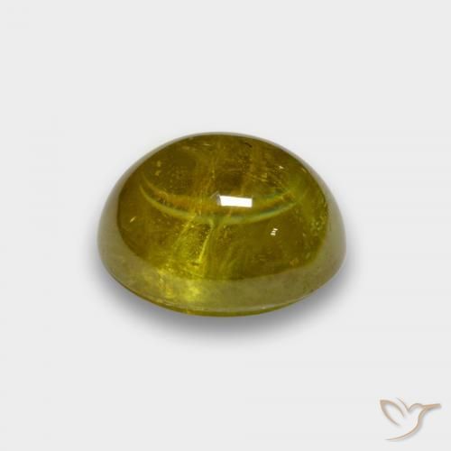 Esfena Limão amarelo Natural 3.29ct, oval, Translúcido