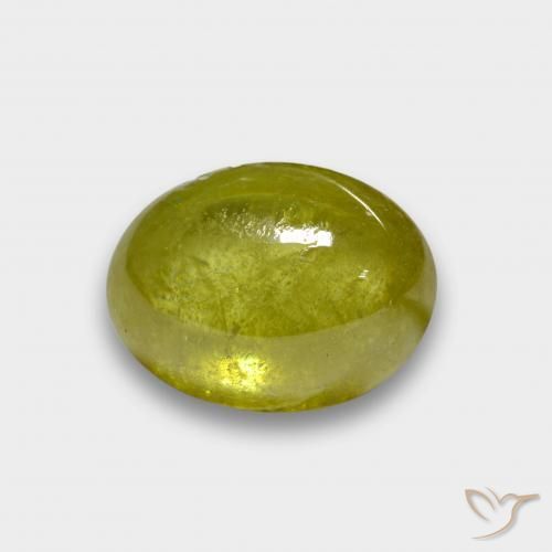 3.47ct Natural Amarelo Abacaxi Esfena, oval, Translúcido