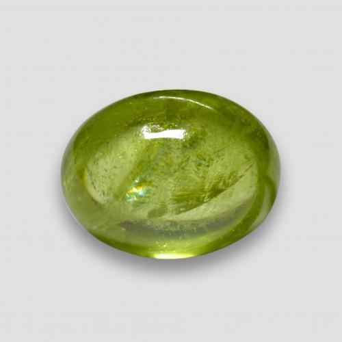 Esfena verde natural 2,64ct, corte oval, transparente