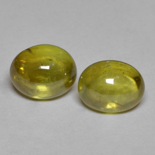 Pedras preciosas de esfena amarelo natural de 3,14 ct, corte oval, transparente