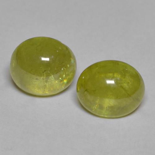 Pedras preciosas de esfena amarelo natural de 3,75 ct, corte oval, transparente
