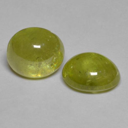 Pedras preciosas de esfena amarelo natural de 3,75 ct, corte oval, transparente