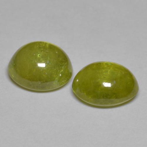 Pedras preciosas de esfena amarelo natural de 3,75 ct, corte oval, transparente