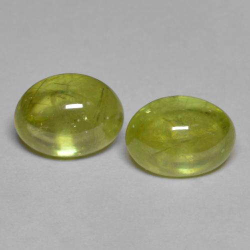 Pedras preciosas de esfena amarelo natural de 3,71 ct, corte oval, transparente