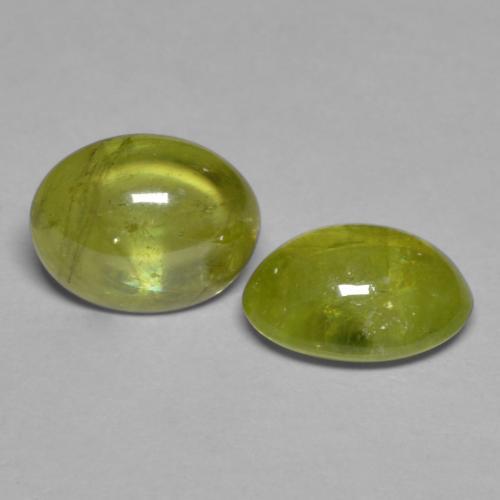 Pedras preciosas de esfena amarelo natural de 3,71 ct, corte oval, transparente