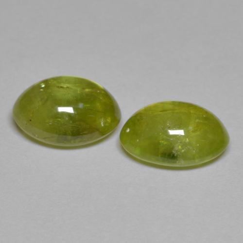 Pedras preciosas de esfena amarelo natural de 3,71 ct, corte oval, transparente