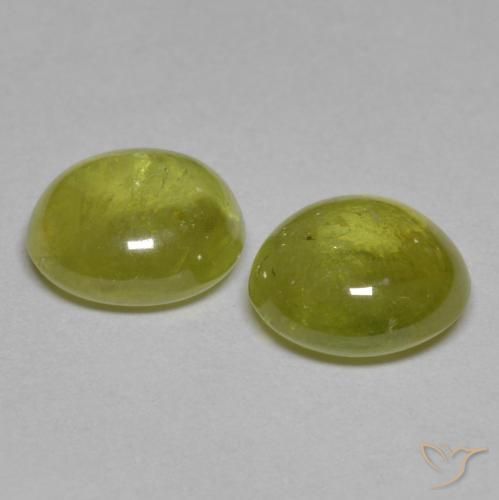 Pedras preciosas de Esfena amarelo médio natural de 3.42 ct, oval, Transparente