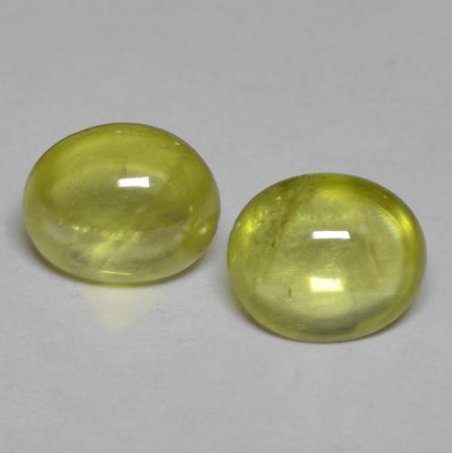 Pedras preciosas de Esfena Amarelo esverdeado natural de 2.09 ct, Corte Oval, Transparente