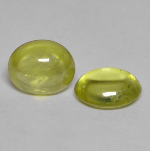 Pedras preciosas de Esfena Amarelo esverdeado natural de 2.09 ct, Corte Oval, Transparente