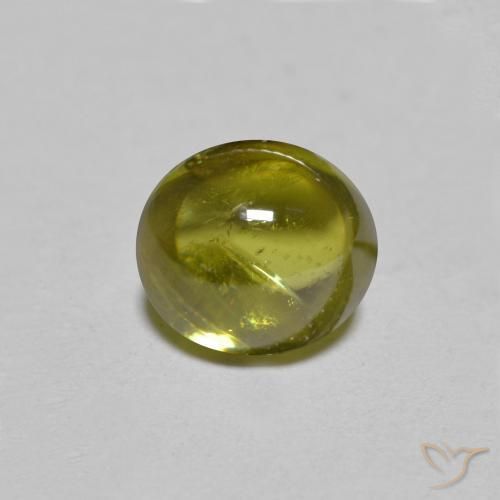 1.39ct Natural Verde amarelado Esfena, oval, Transparente