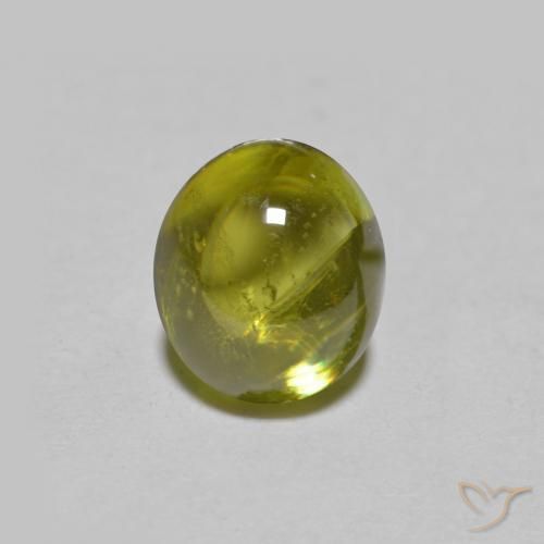 Esfena Verde amarelado Natural 1.39ct, oval, Transparente
