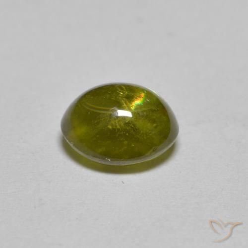 Esfena Verde amarelado Natural 1.39ct, oval, Transparente