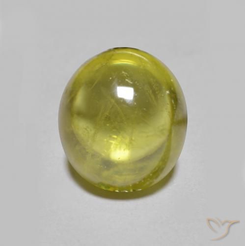 Esfena Verde Terroso Quente Natural 2.52ct, oval, Transparente