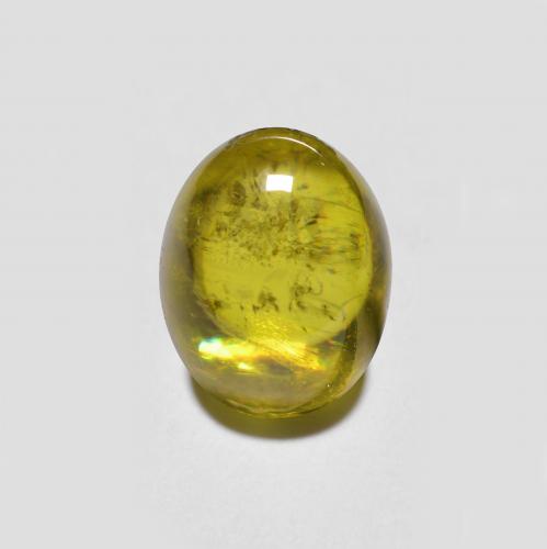 Esfena dourado natural 1,58ct, corte oval, translúcido
