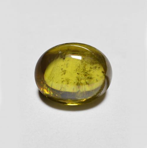 Esfena dourado natural 1,58ct, corte oval, translúcido