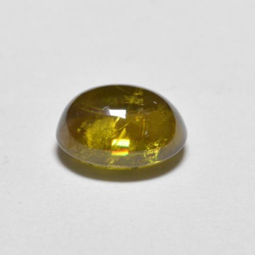 Esfena dourado natural 1,58ct, corte oval, translúcido