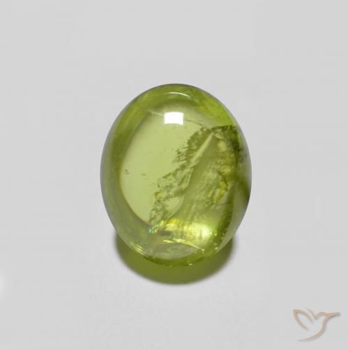 Esfena verde natural 1,59ct, corte oval, translúcido