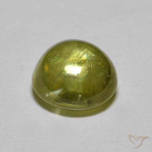 Esfena Verde amarelado vivo Natural 1.68ct, Redondo, Transparente
