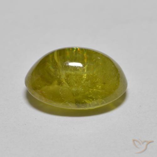 Esfena verde natural 4,43ct, corte oval, translúcido