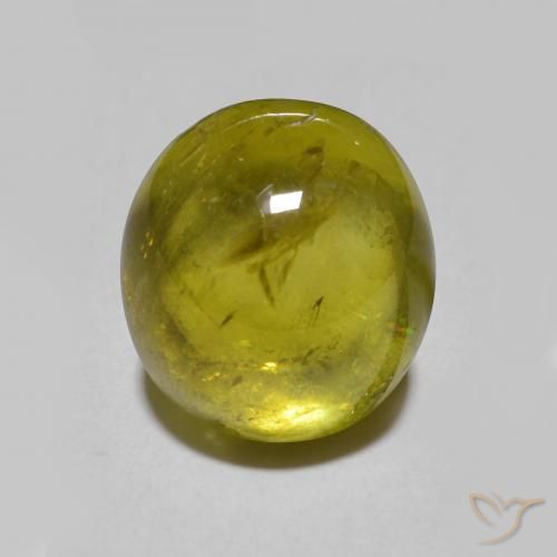 Esfena Verde Terroso Natural 3.33ct, oval, Translúcido