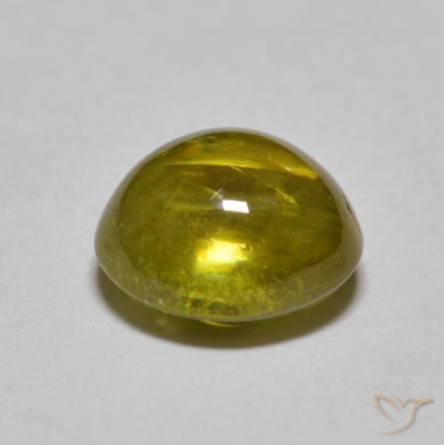 Esfena Verde Terroso Natural 3.33ct, oval, Translúcido