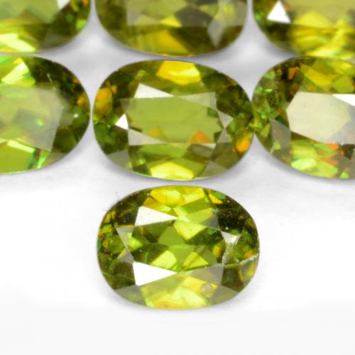 Pedras preciosas de esfena verde natural de 2,30 ct, corte oval, VS