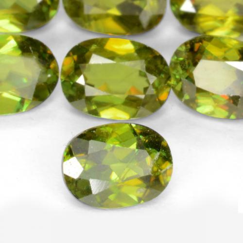 Pedras preciosas de esfena verde natural de 2,30 ct, corte oval, VS