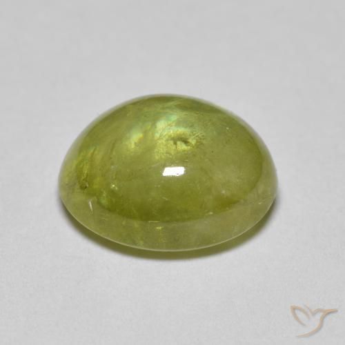 Esfena Verde oliva Natural 2.88ct, oval, Transparente