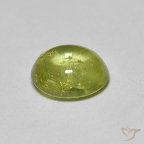 Esfena Medium Light Green Natural 1.63ct, oval, Transparente