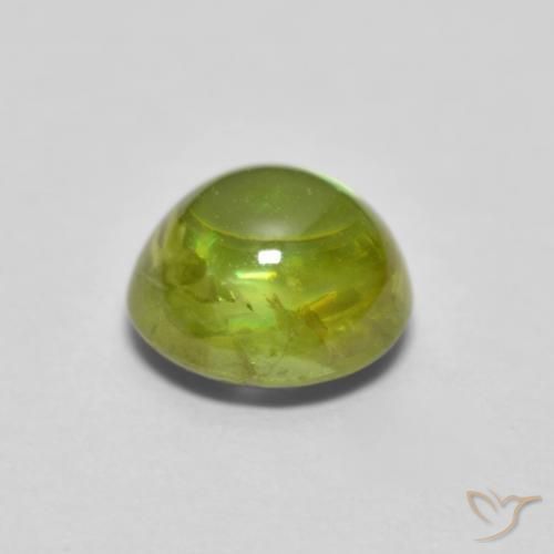Esfena Verde amarelado Natural 1.13ct, oval, Transparente