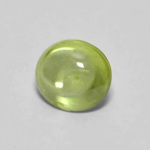 Esfena verde natural 0,66ct, corte oval, transparente