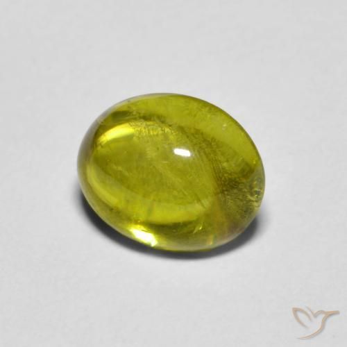 Esfena Verde amarelado Natural 1.63ct, oval, Transparente