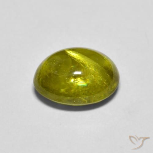 Esfena Verde amarelado Natural 1.63ct, oval, Transparente