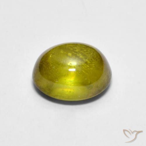 Esfena verde quente Natural 1.57ct, oval, Transparente