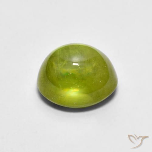 Esfena Verde oliva Natural 2.14ct, oval, Transparente