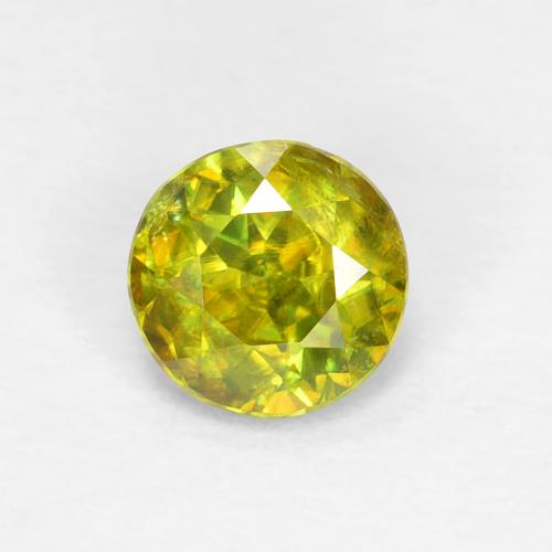 Esfena Verde médio Natural 0.39ct, Corte Redondo, VS