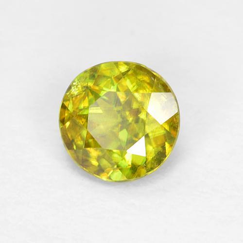 Esfena Verde médio Natural 0.39ct, Corte Redondo, VS