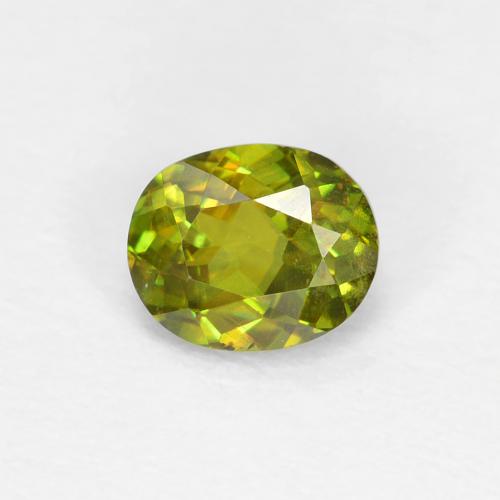 Esfena verde natural 0,46ct, corte oval, VS