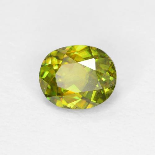 Esfena verde natural 0,46ct, corte oval, VS