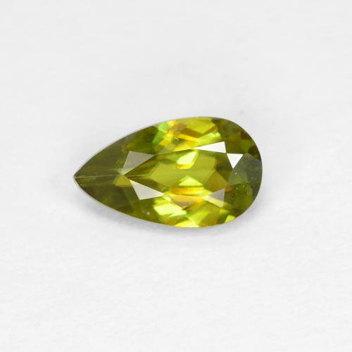 Esfena verde natural 0,39ct, formato de pêra, VS
