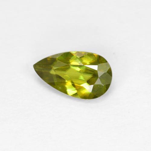 Esfena verde natural 0,39ct, formato de pêra, VS