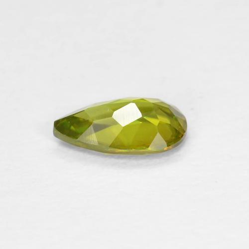 Esfena verde natural 0,39ct, formato de pêra, VS